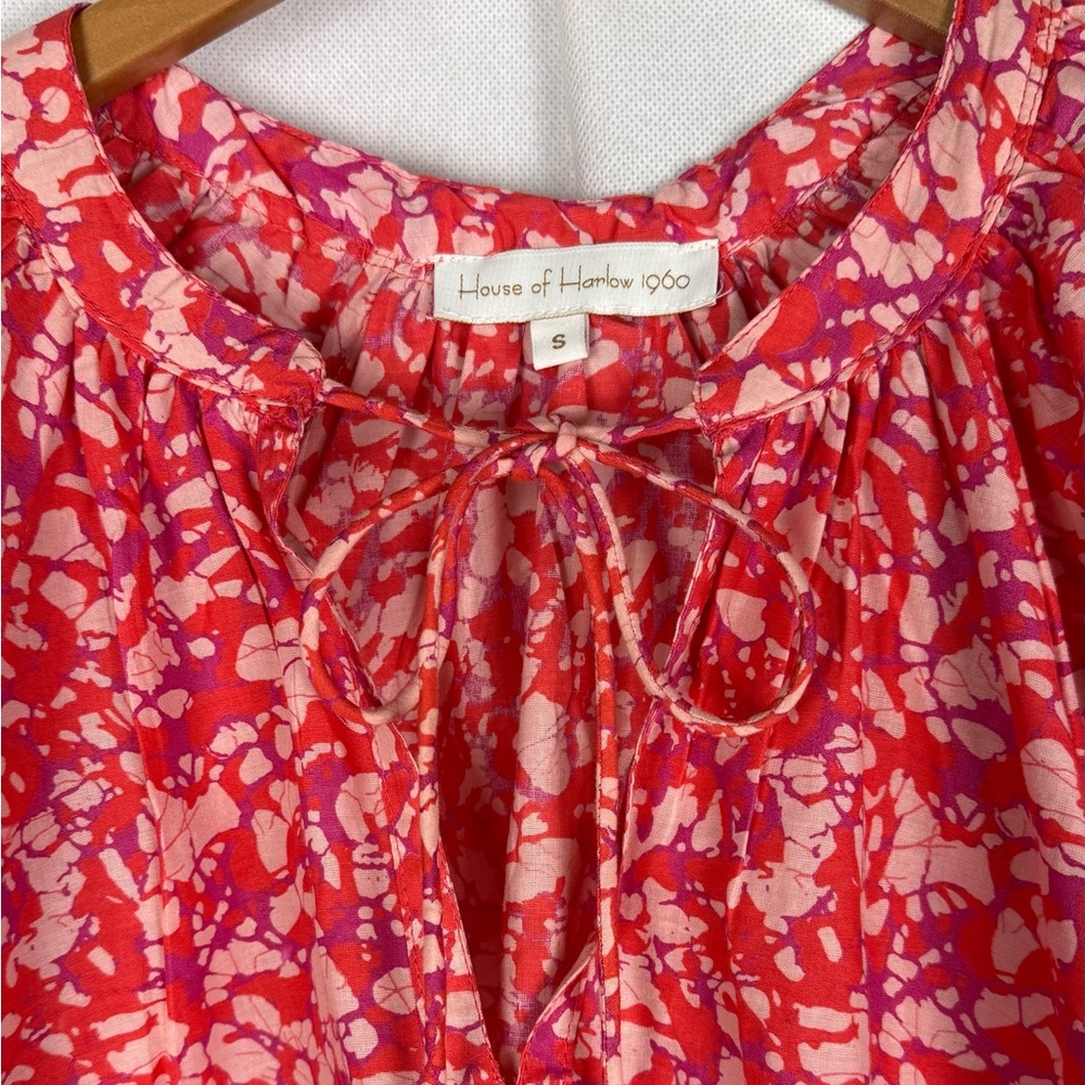House of Harlow 1960 Martine Cotton Puff Blouse Cottagecore Whimsical Boho EUC - Picture 4 of 8